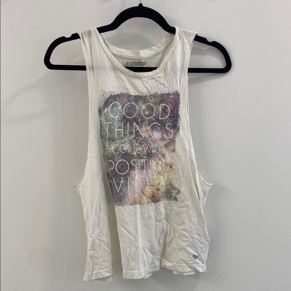 Forever 21 Workout Muscle Tank - Small - Positive Vibes